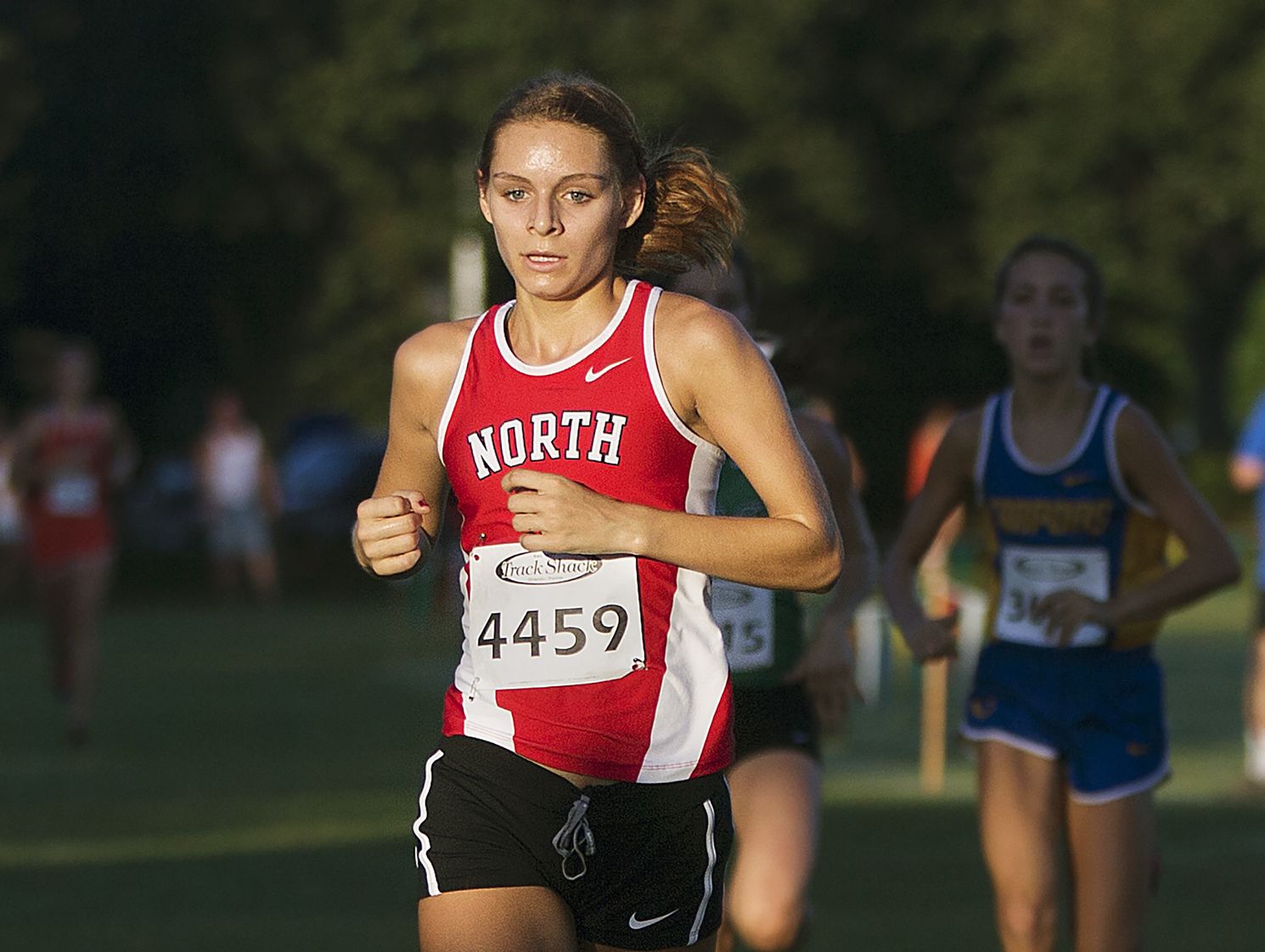 North Fort Myers High School's Kayla Easterly races in the Hoptar Invitational at Veterans Park in Lehigh Acres on Saturday. Easterly finished third.