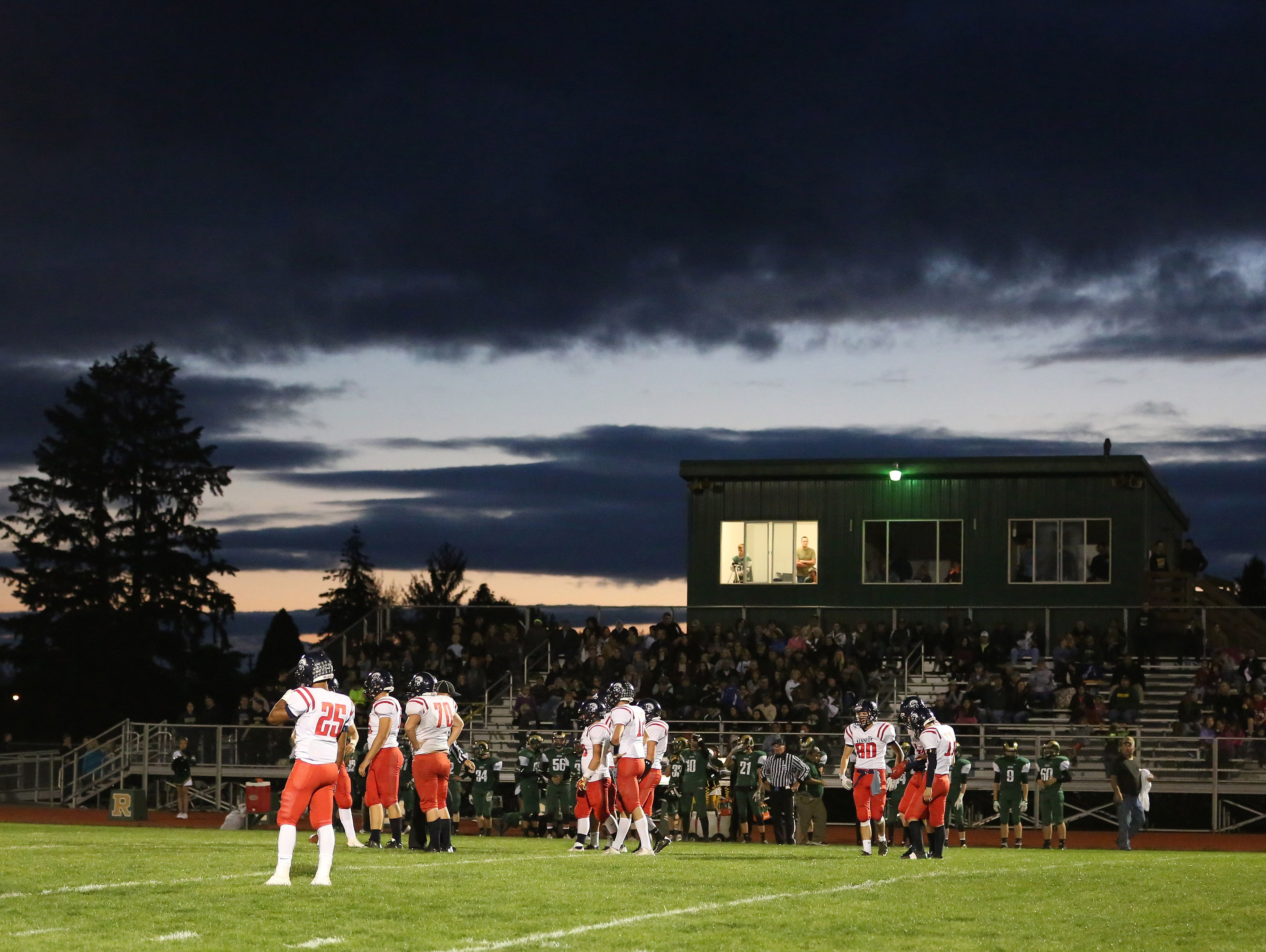 Friday night lights. Kennedy takes on Regis in a Tri-River Conference game on Friday, Sept. 30, 2016, in Stayton.
