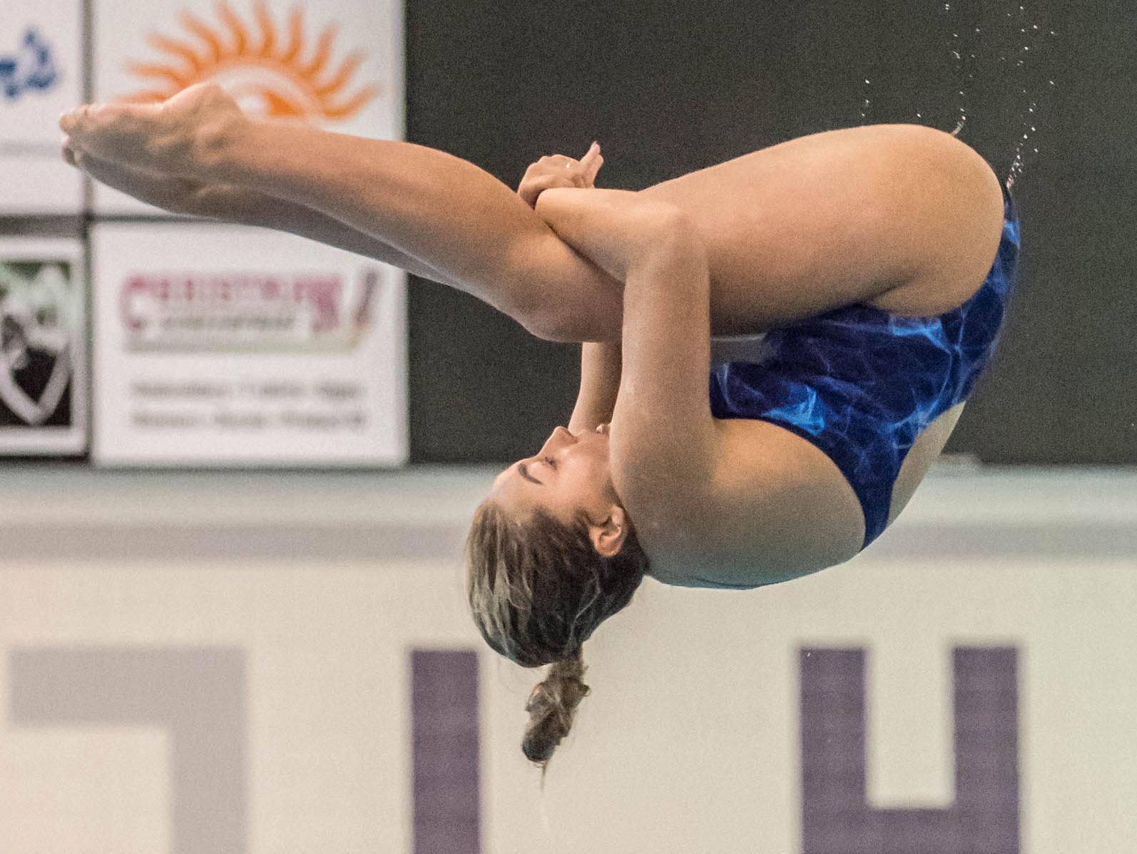 Harper Creek's Devon Larson wins the diving portion during the 2016 All-City Swim Meet held at Lakeview on Saturday.