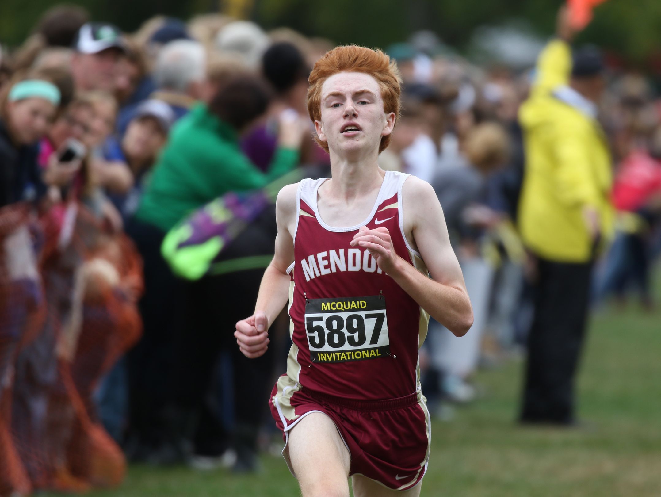 Nathan Lawler of Pittsford Mendon takes second in the Boys Seeded Varsity AA medium schools division.