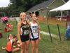 Corning's Jessica Lawson and Webster Thomas' Amanda Vestri at the 2016 McQuaid Invitational. The seniors finished one-two in the girls seeded large schools race.