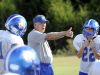 Goodpasture second-year head coach Jerry Joslin instructs his defense during Monday afternoon's practice.