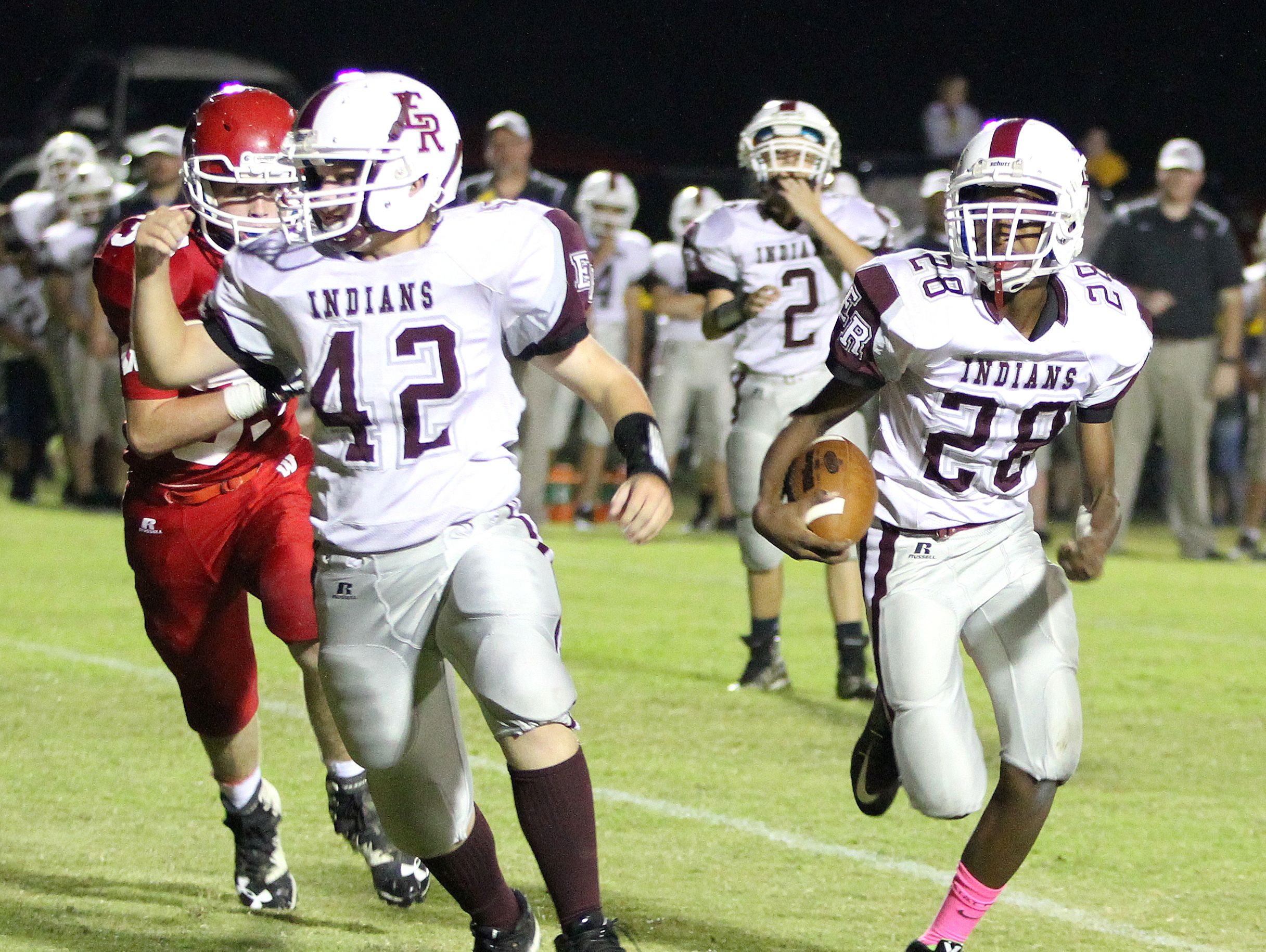 Taylor Groves scored three touchdowns in East Robertson's 30-16 win over Westmoreland.