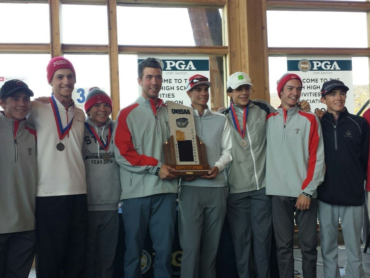Park City poses for a picture after winning the 3A state title.