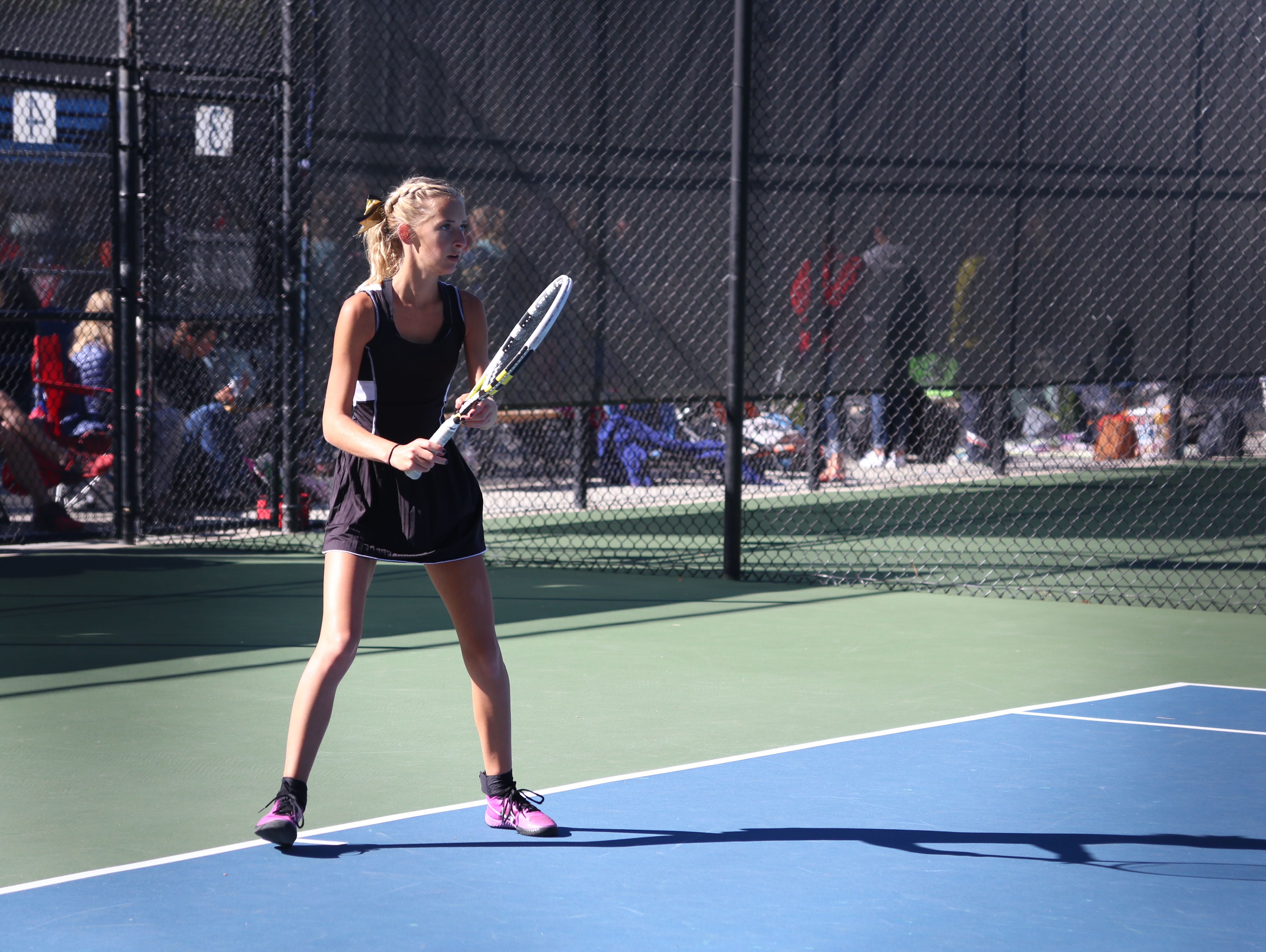 Desert Hills' Abbie Carmack competes during the 3A state tournament at Liberty Park on Friday.