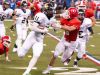 Decatur Central junior slot-back (11) Tyrone Tracy Jr. on offense against Plainfield at Lucas Oil Stadium on Sept. 24, 2016.