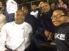 Members of the Tracy family in the stands at a Decatur Central game. Clockwise from left: Larry Tracy Jr., Laverna Tracy, Charles Turner V, Jasmine (Larry Jr's daughter, partly obscured), Tyrone Tracy Sr. and his youngest son. Javon.