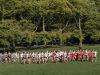 Amanda Vestri, Webster Thomas, far right, takes the lead in the first starting sprint on her way to winning the girls race during their Section V cross country meet at Mendon Ponds Park in Mendon Thursday, Oct. 13, 2016.