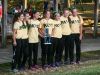 The Padua girls cross country team takes first place at the Joe O'Neill Invitational on Friday at Bellevue State Park.