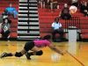 Evangel's Alexis Tademy dives for a dig against North Caddo on Tuesday night.