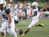 Yorktown kicker Giuliano Santucci lines up for a kick during his team's 44-21 win at John Jay High School on Sept. 2, 2016.