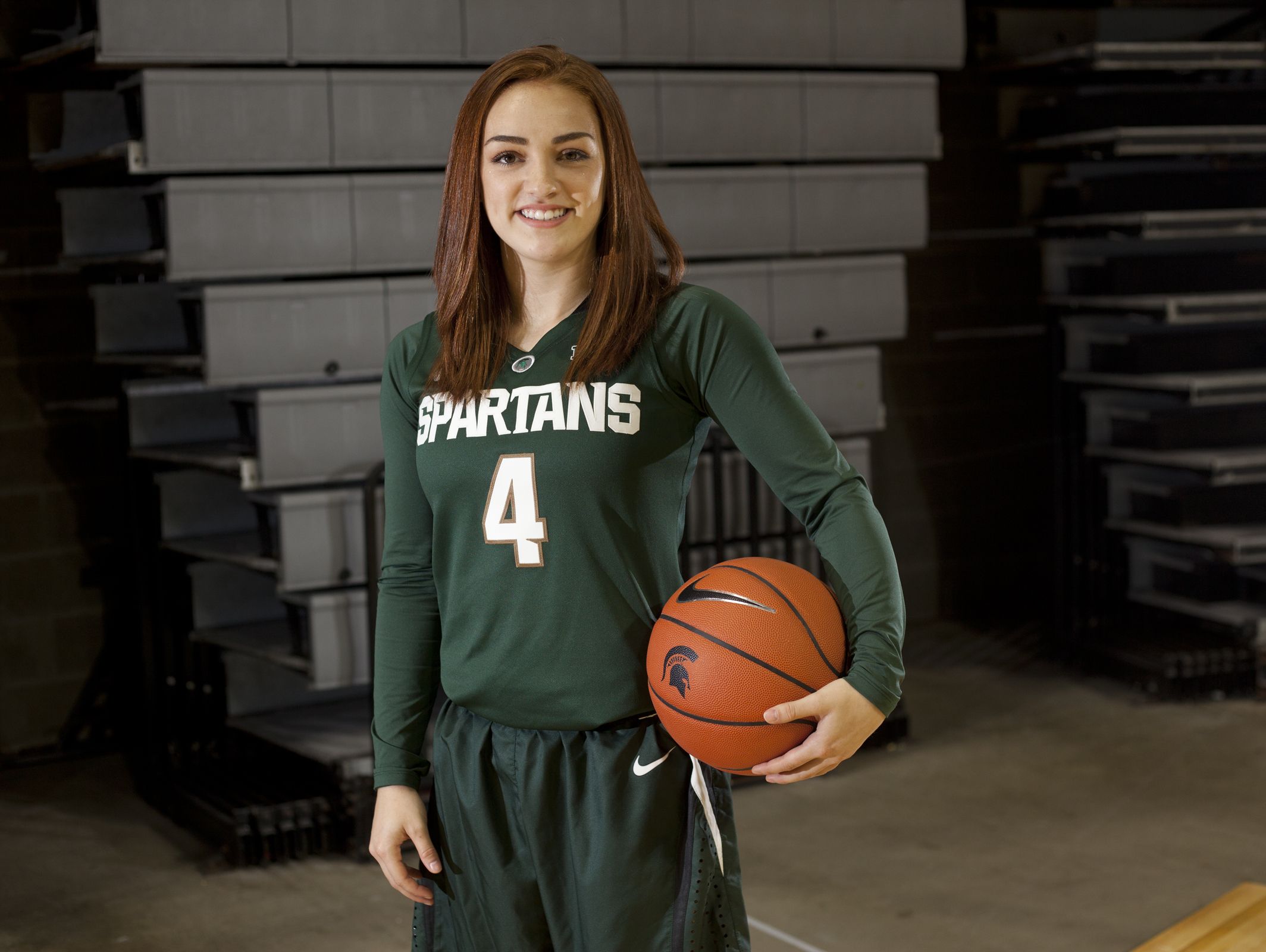 Freshman guard Taryn McCutcheon poses for a portrait on Wednesday, Oct. 19, 2016 during MSU's women's basketball media day at the Breslin Center.