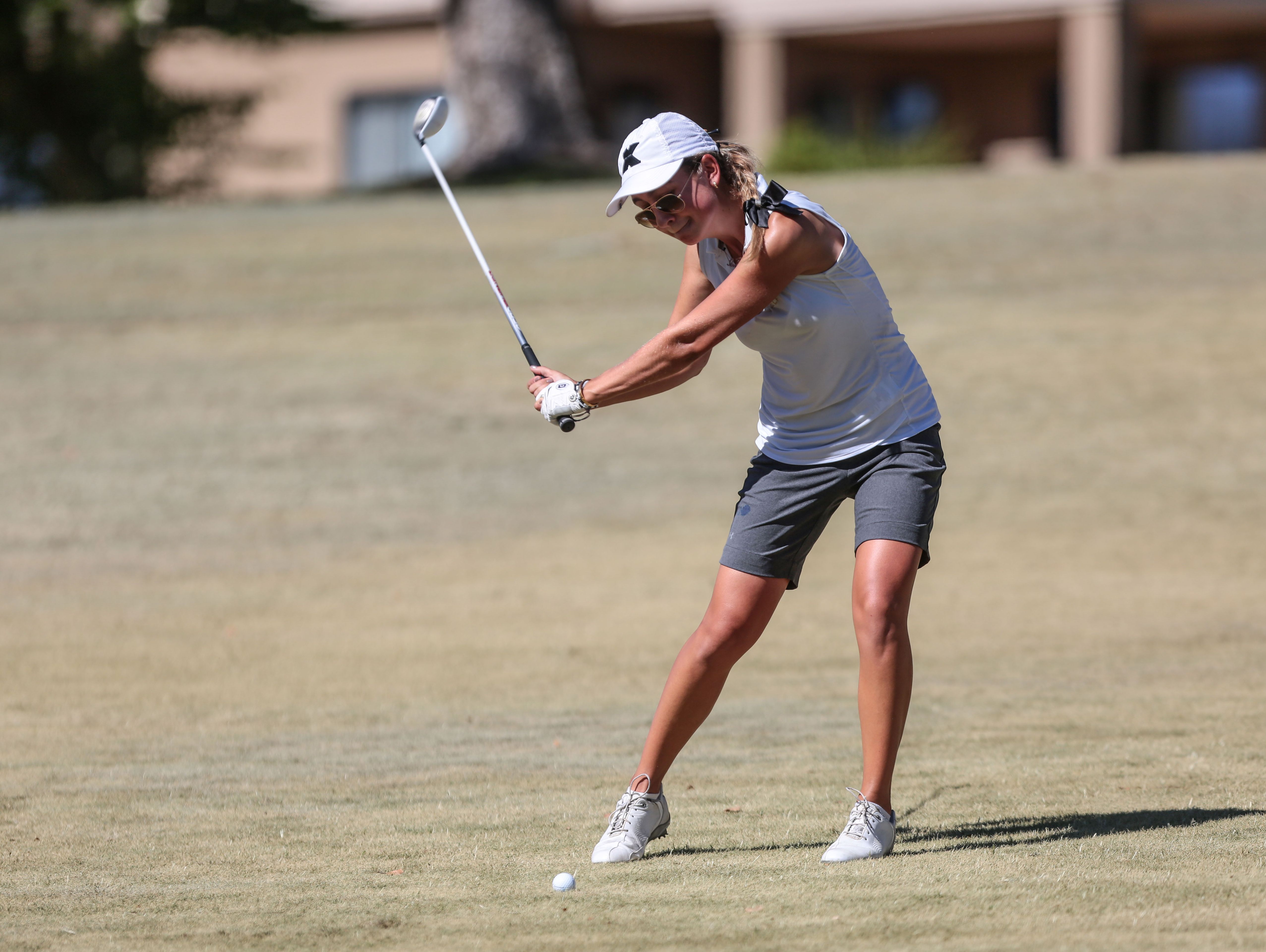 Xavier Prep's Vera Markevich on the 10th hole during the Desert Valley League girls' golf individual finals on Thursday, October 20, 2016 at the JW Marriott Desert Springs Resort in Palm Desert.