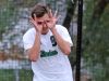 Pleasantville's Jon Kyriakidis celebrates one of his three goals in the Panthers' 5-1 win over Albertus Magnus on Thursday.