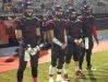 From left, Creek Wood captains Hayden Boone, Brandon Harris, Zach Mayberry, and Devon Higgins before the game against Kenwood.