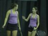 Clarkstown North's Sydney Miller (left) talks with doubles teammate Martina Czarnik during the 2016 Section 1 Tennis Tournament finals at Sound Shore Indoor Tennis in Port Chester on Sunday, Oct. 23rd, 2016.