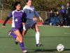 Somers Jenna Menta (2) and John Jay's Katrina Weiner (4) battles for control of the ball during Section 1 Class A girls soccer semifinal at Somers High School on Oct. 28, 2016. Somers defeats John Jay Cross River 4-2.