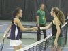 Briarcliff's Rebecca Lim (left) and Yorktown's Caitlin Ferrante shake hands after a quarterfinal match at the New York State girls tennis tournament at Sound Shore Indoor Tennis in Port Chester on Sunday, Oct. 30th, 2016. Ferrante won the match.