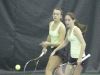 Clarkstown North's Martyna Czarnik (left) and Sydney Miller between points during a quarterfinal match at the New York State girls tennis tournament at Sound Shore Indoor Tennis in Port Chester on Sunday, Oct. 30th, 2016.
