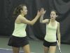 Clarkstown North's Martyna Czarnik (left) and Sydney Miller celebrate after winning a quarterfinal match at the New York State girls tennis tournament at Sound Shore Indoor Tennis in Port Chester on Sunday, Oct. 30th, 2016.
