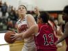 Marine City junior Paige Tranchida goes for a shot during a basketball game Thursday, Jan. 14, 2016 at Marine City High School.