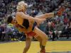 Penfield's Frankie Gissendanner, left, wrestling North Tonawanda's Troy Keller in the 2016 Division I state finals of the 145-pound class.