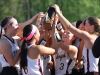 The Pittsford Mendon team holds its trophy to celebrate the Class A championship at The College at Brockport on May 27, 2016.