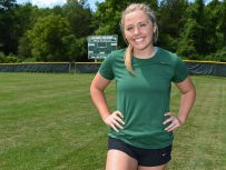Eileen Fiore poses for a photo at Spackenkill High School on Monday. Fiore tore her ACL in October, 2015 and has been recovering since her surgery in November.
