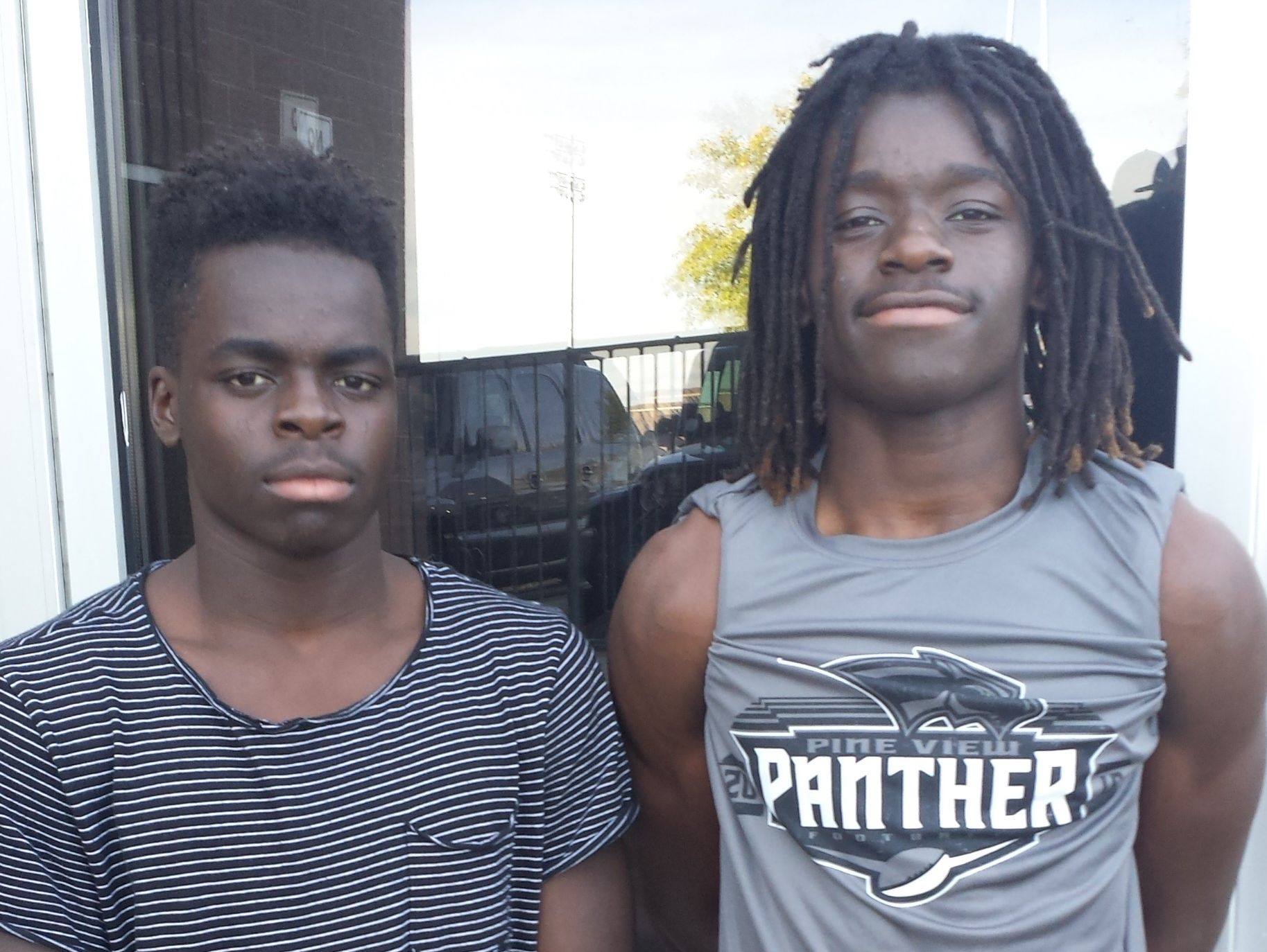 After a long journey, Jacob (left) and D'Angelo Mpungi now call St. George home. Since arriving, the brothers have made a huge impact on the Pine View football team.