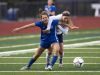 Bronxville defender Clio Dakolis, left, fights for position with Chenango Forks forward Riley Peterson during the first half of the Class B sub-regional on Tuesday, Nov. 1, 2016.