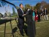 President of Salesianum School, Brendan Kennealey, speaks at a press conference on the twenty yard line of Baynard Stadium as they announce a tentative agreement with the City of Wilmington and the State of Delaware on a long-tern lease that would revitalize Baynard Stadium.