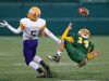 Alexander's Mitch Gordon (14) has this pass knocked out of his hands by Clyde-Savannah's Derrick Chance (5) in the Class D championship game.