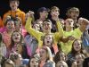 Summit High School fans celebrate a touchdown against Cane Ridge High School.