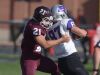 Earlham's Torrie Mayberry tackles Bluffton's Adam Duncan Saturday, Nov. 5, 2016 during a football game at Earlham College in Richmond.