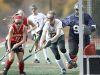 Lakeland's Lindsay Palmaffy (12) works foir a rebound in front of the goal during their 8-0 win over Red Hook in the Class B regional championship field hockey game at Valhalla High School on Saturday, November 5, 2016.
