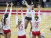 Cathedral's Nia Robinson hits past Crown Point during their state final match at Worthen Arena Saturday.