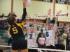 Wilmington Charter's Annika Sernyak (7) and Madeline Matheny (6) jump up to block a spike by St. Mark's Savannah Seemans (5) in the second round game of the DIAA State Volleyball Tournament.