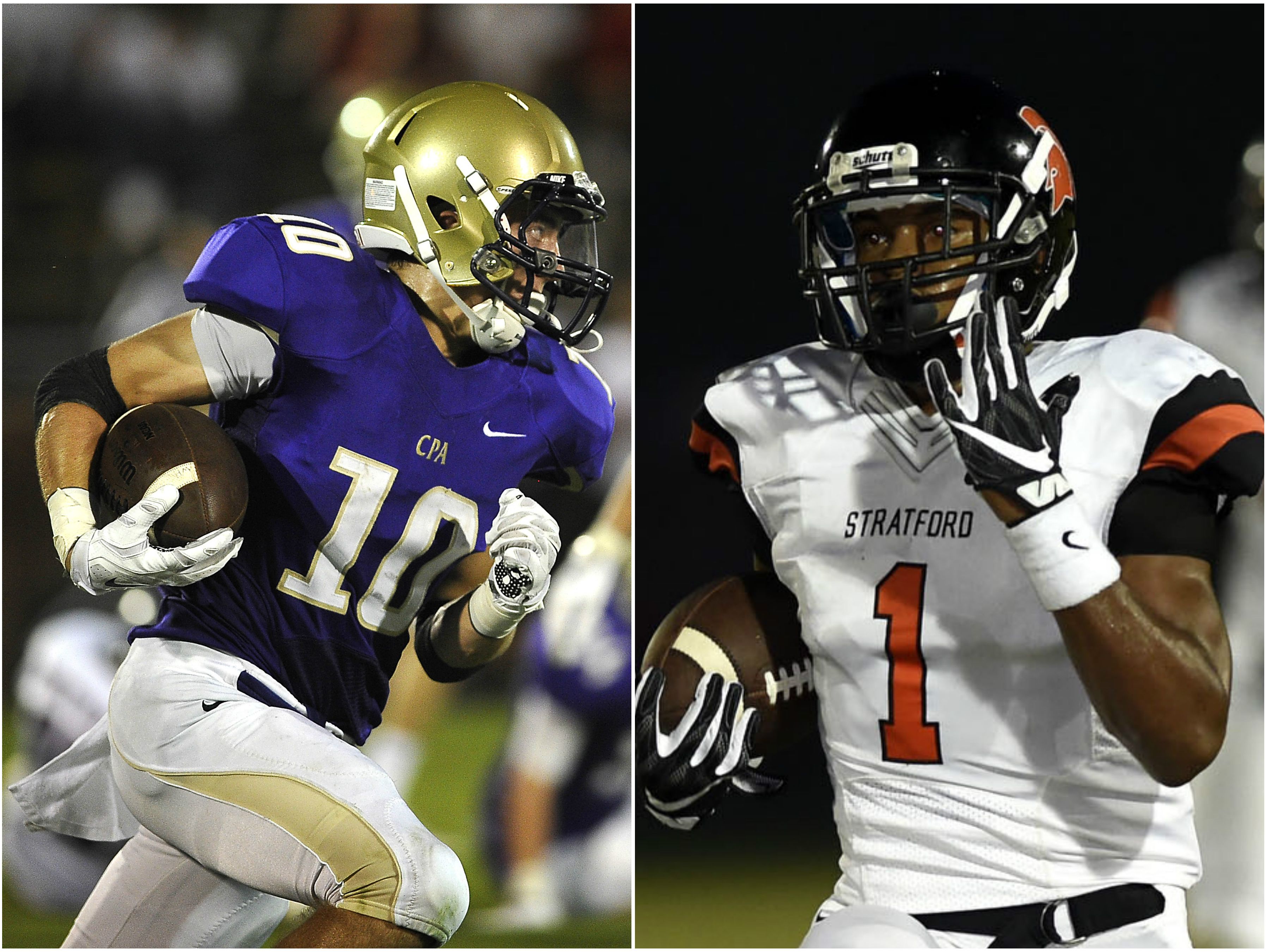 CPA receiver Andrew Howard (left) and Stratford running back T.J. Carter (right)
