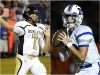 Giles County quarterback John Bachus (left) and Marshall County quarterback Bryce Wallace (right)