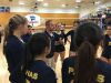 Panas volleyball head coach Joe Felipe talks to his team during a Class A state regional semifinal win over Cornwall at SUNY Ulster. Nov. 9, 2016.