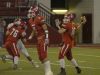 Gregory quarterback Andy McCance, right, prepares to pass while Cade Fortuna (76) and Jayd VanDerWerff (3) block.