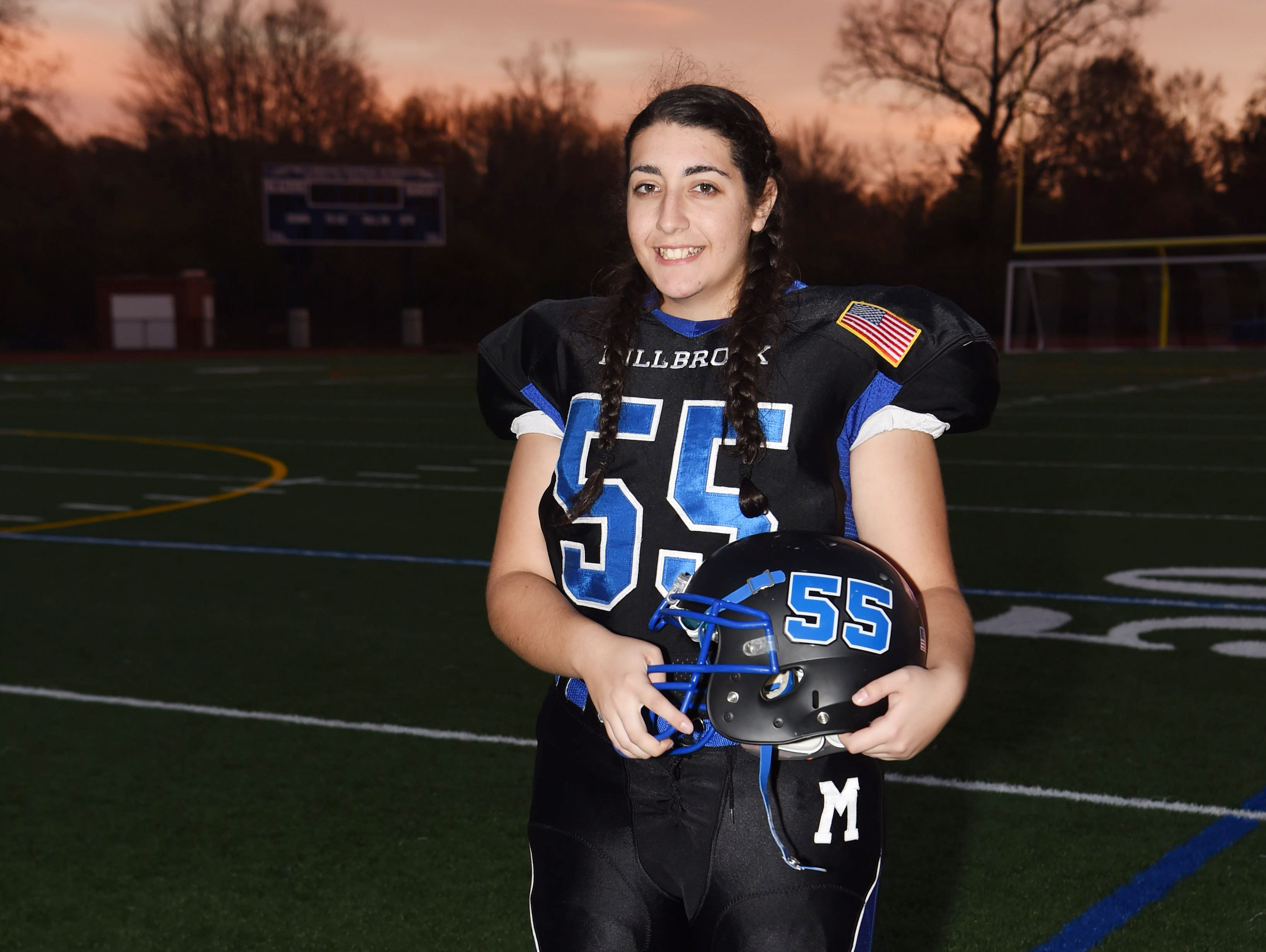 Coryne DeMattio, 15, is sophomore at Millbrook High School and plays defensive line for the football team.