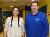 Coryne DeMattio, 15, is sophomore at Millbrook High School and plays defensive line for the football team. She is pictured here with her coach, Sean Keenan, at Millbrook High School.