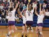 Bronson cheers after scoring a point against Kalamazoo Christian on Thursday at Lawton High School in a Class C regional final.