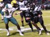 Captain Shreve's Camron Davis tries to get past Parkway's defense Friday evening at Preston Crownover Stadium.