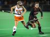 Delmar's Ashlyn Carr (left) and Polytech's Meadow Watkinson (right) chase down the ball in the second half of Delmar's 2-0 win over Polytech in their DIAA state tournament semi-final game at the University of Delaware in Newark on Tuesday night.