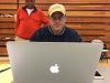 Here is sports reporter @Patrick_Hite hard at work tweeting at the #Volleyball game at #LeeHigh tonight. Nov. 15, 2016
