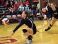 Buffalo Gap's Kaylee Mills sets the ball as teammate Becca Gaines watches during their Group 2A state volleyball semifinal against Marion in Marion, Va., on Tuesday, Nov. 15, 2016.