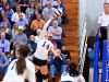 Robert E. Lee's MacKensie Bowles spikes the ball during a volleyball game played in Staunton on Tuesday, Nov. 15, 2016. Lee High beat Giles High School to win the 2A state semifinal match, 3-1.