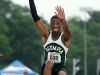 Greece Olympia's Tre'Maine Moore competes in the long jump (Division II).